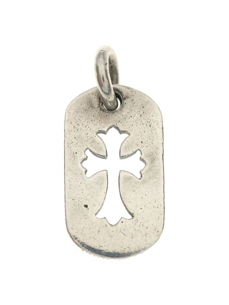 Chrome Hearts D Tag Sml Co Crs Old Cutout Cross Dog Tag Small Pendant Top Silver 2665$